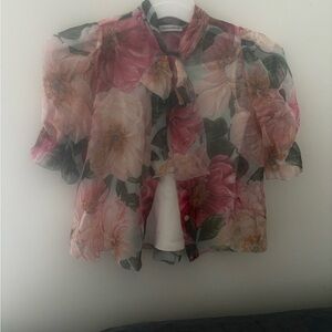 Dolce & Gabbana Floral Blouse - Pink and Green